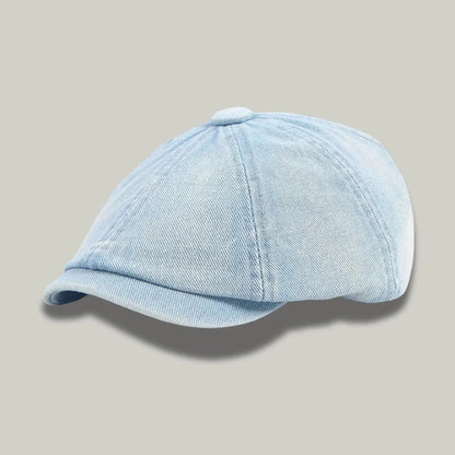 Béret Gavroche Homme Denim Bleu Délavé Maison Shelby