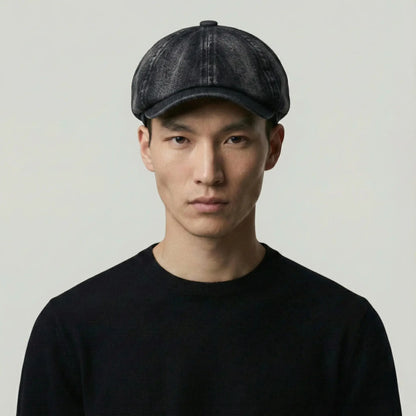 Béret Gavroche Homme Effet Jean Délavé Maison Shelby