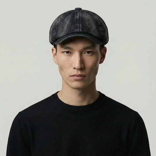Béret Gavroche Homme Effet Jean Délavé Maison Shelby