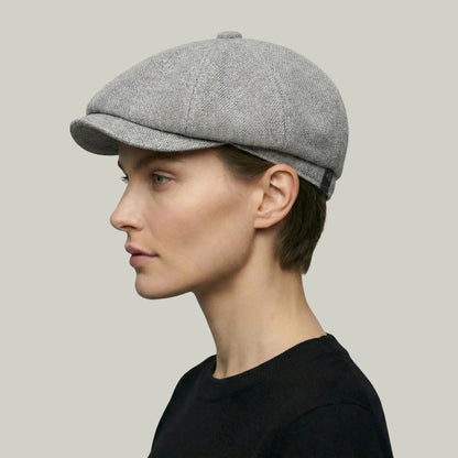 Béret Gavroche Homme Femme Gris Chiné Uni Maison Shelby