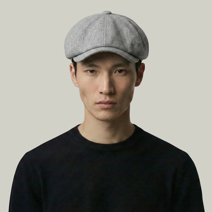 Béret Gavroche Homme Femme Gris Chiné Uni Maison Shelby