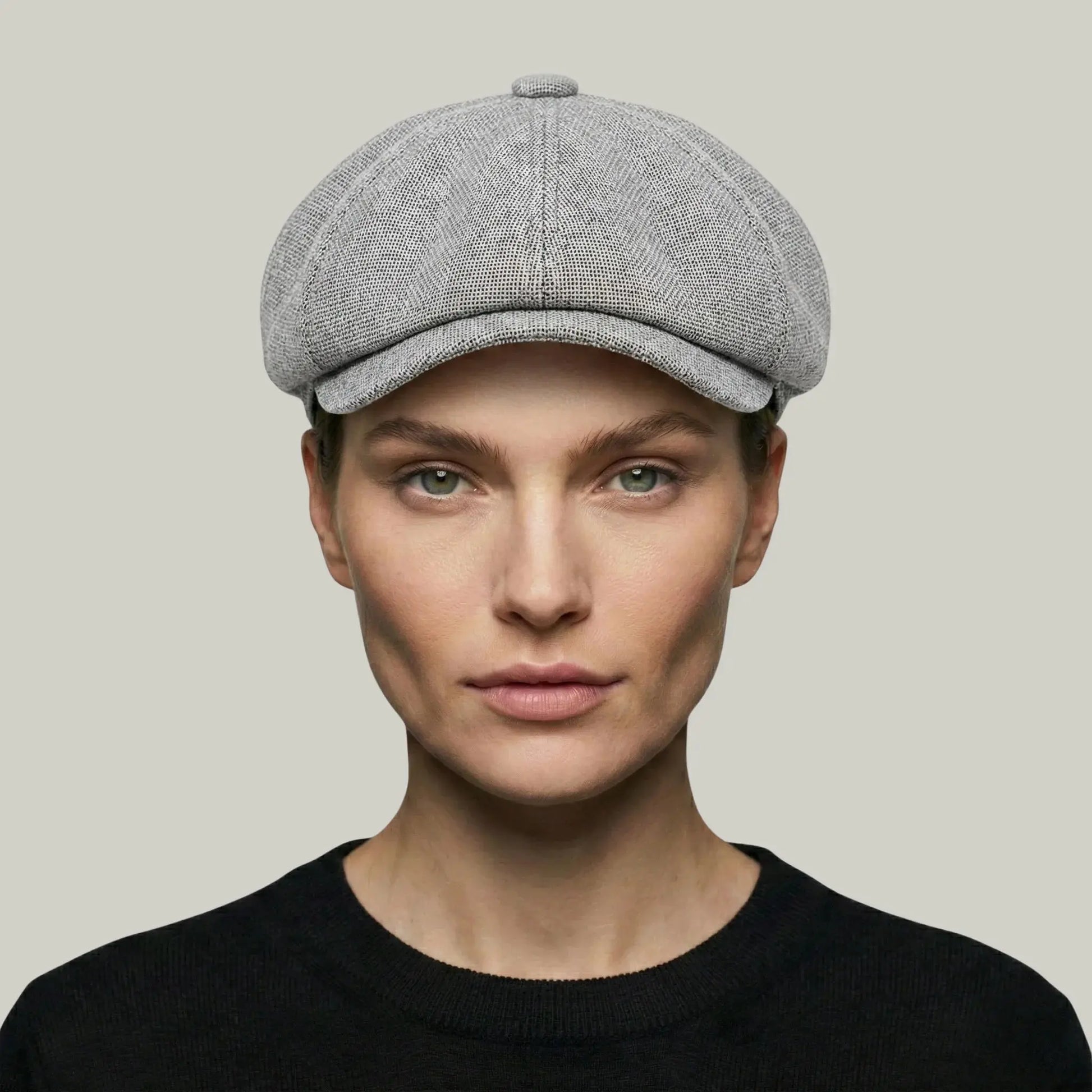 Béret Gavroche Homme Femme Gris Chiné Uni Maison Shelby