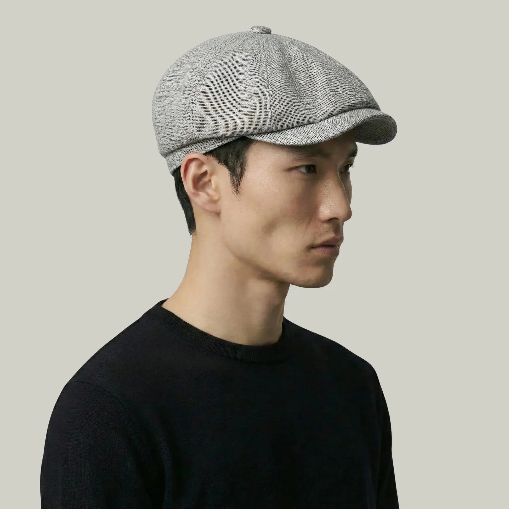Béret Gavroche Homme Femme Gris Chiné Uni Maison Shelby