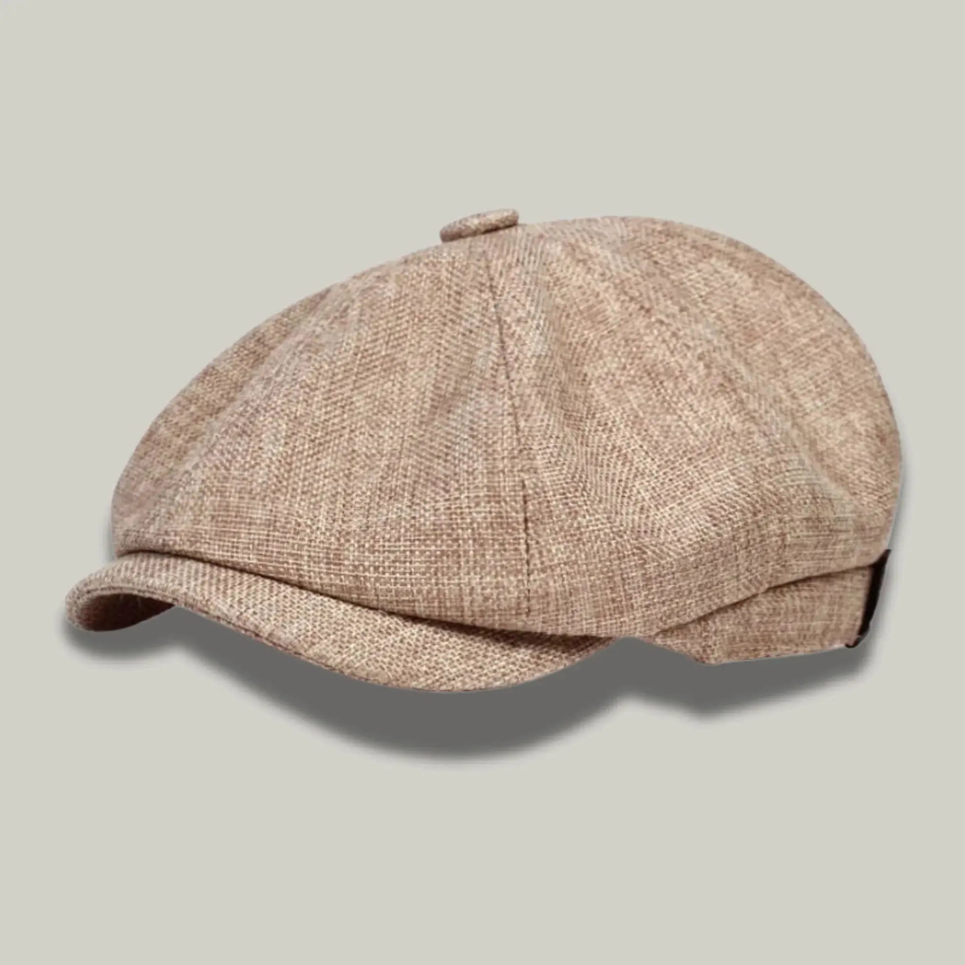 Béret Gavroche Homme Femme Lin Beige Naturel Chiné Maison Shelby