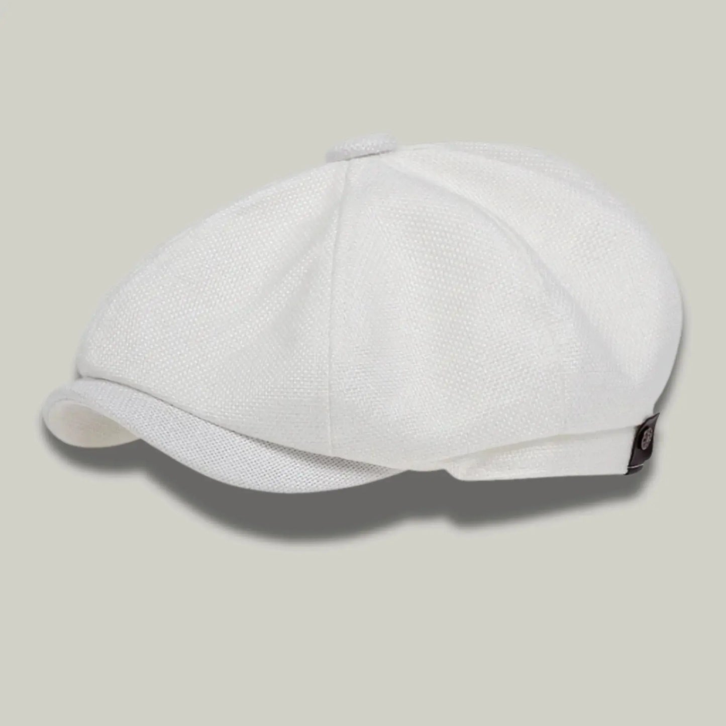 Béret Gavroche Homme Femme Lin Blanc Cassé Uni Maison Shelby