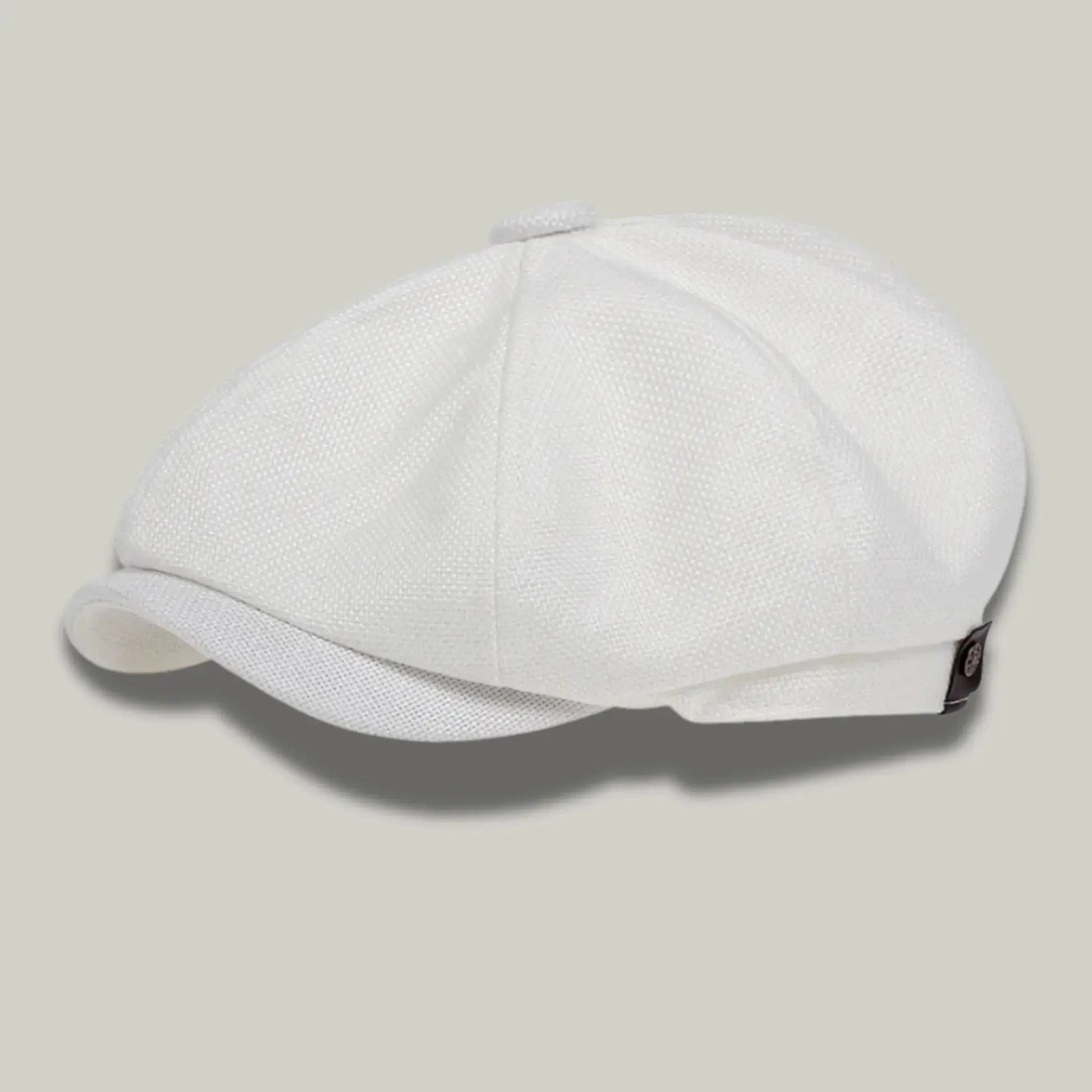 Béret Gavroche Homme Femme Lin Blanc Cassé Uni Maison Shelby