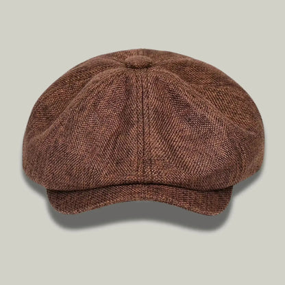 Béret Gavroche Homme Femme Lin Blanc Cassé Uni Maison Shelby