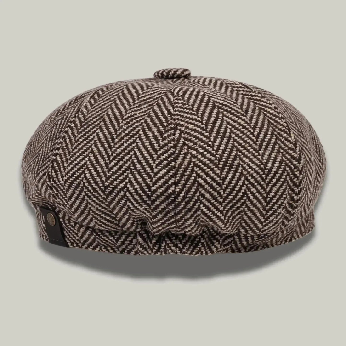 Béret Gavroche Homme Femme Tweed Chevron Gris Maison Shelby