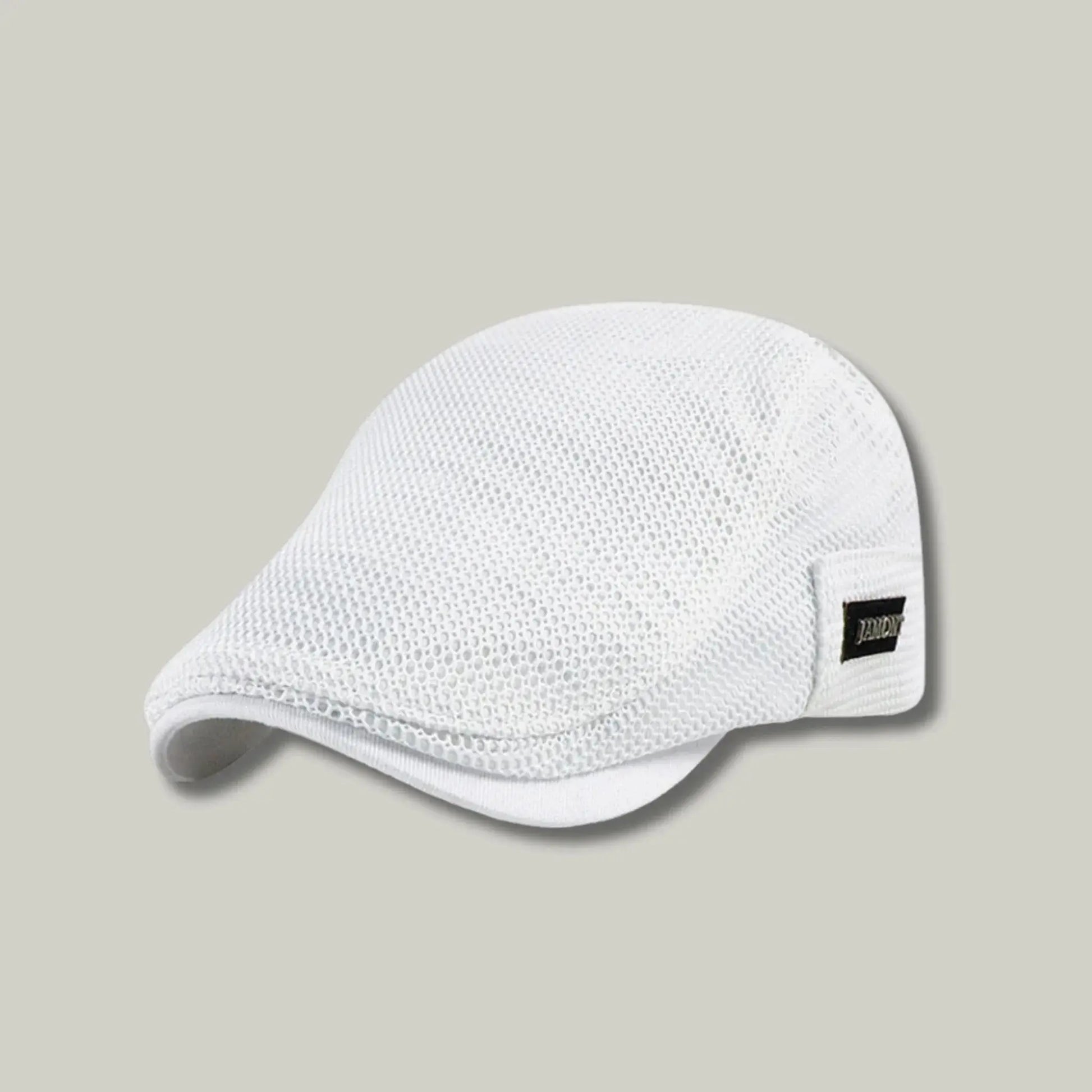 Béret Homme Blanc Maille Ajourée – Étiquette Tissée Été Maison Shelby