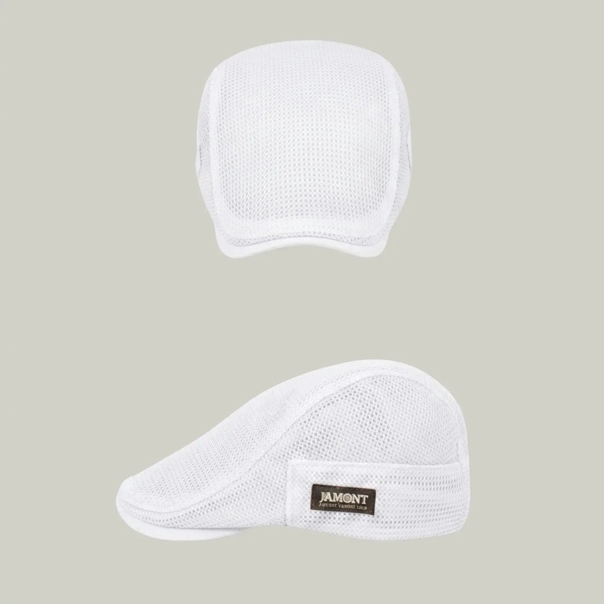 Béret Homme Blanc Maille Ajourée – Étiquette Tissée Été Maison Shelby