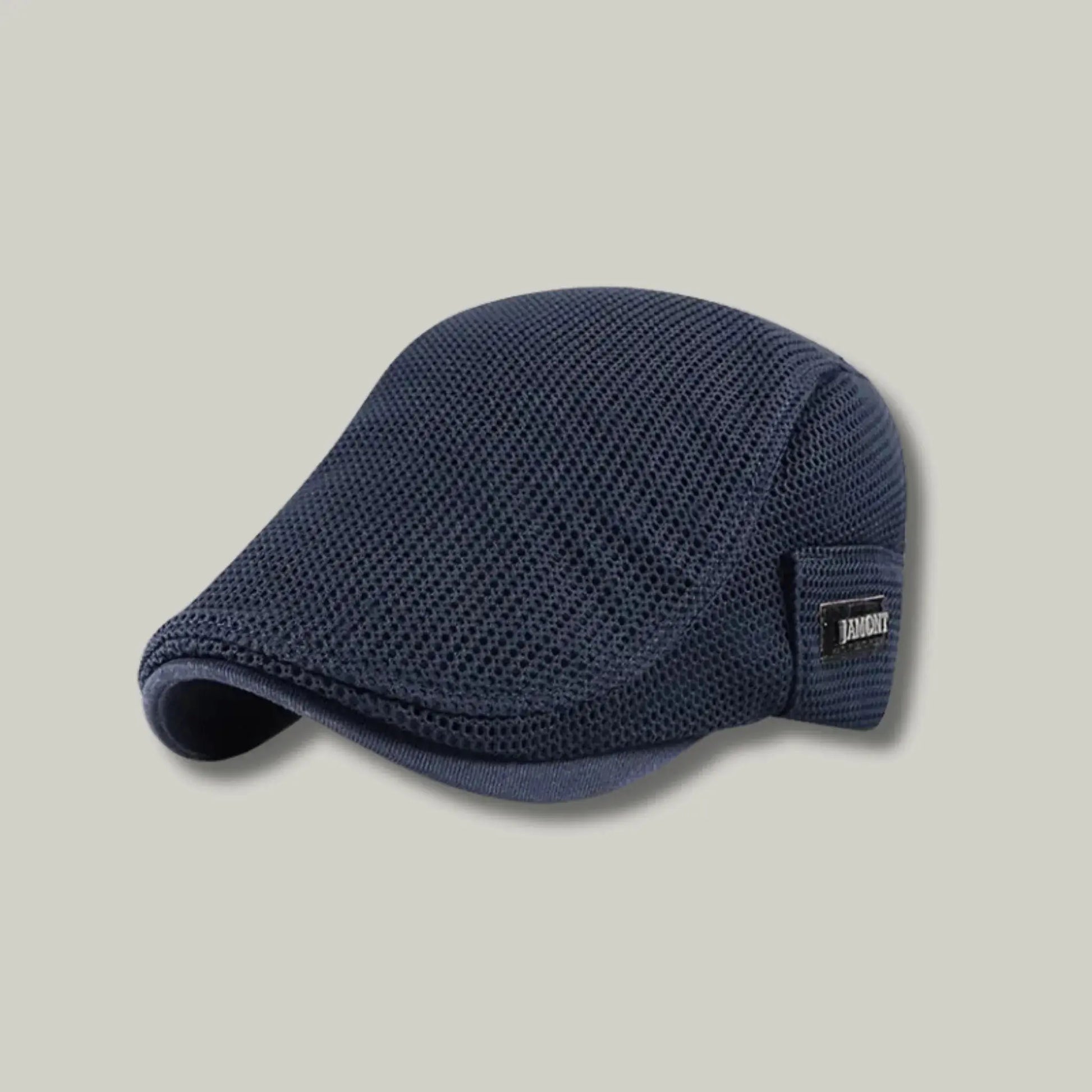 Béret Homme Bleu Marine Maille Ajourée – Étiquette Tissée Été Maison Shelby