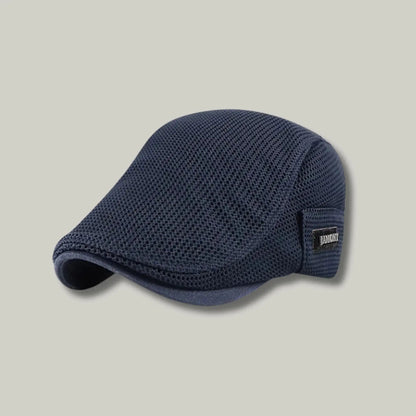 Béret Homme Bleu Marine Maille Ajourée – Étiquette Tissée Été Maison Shelby