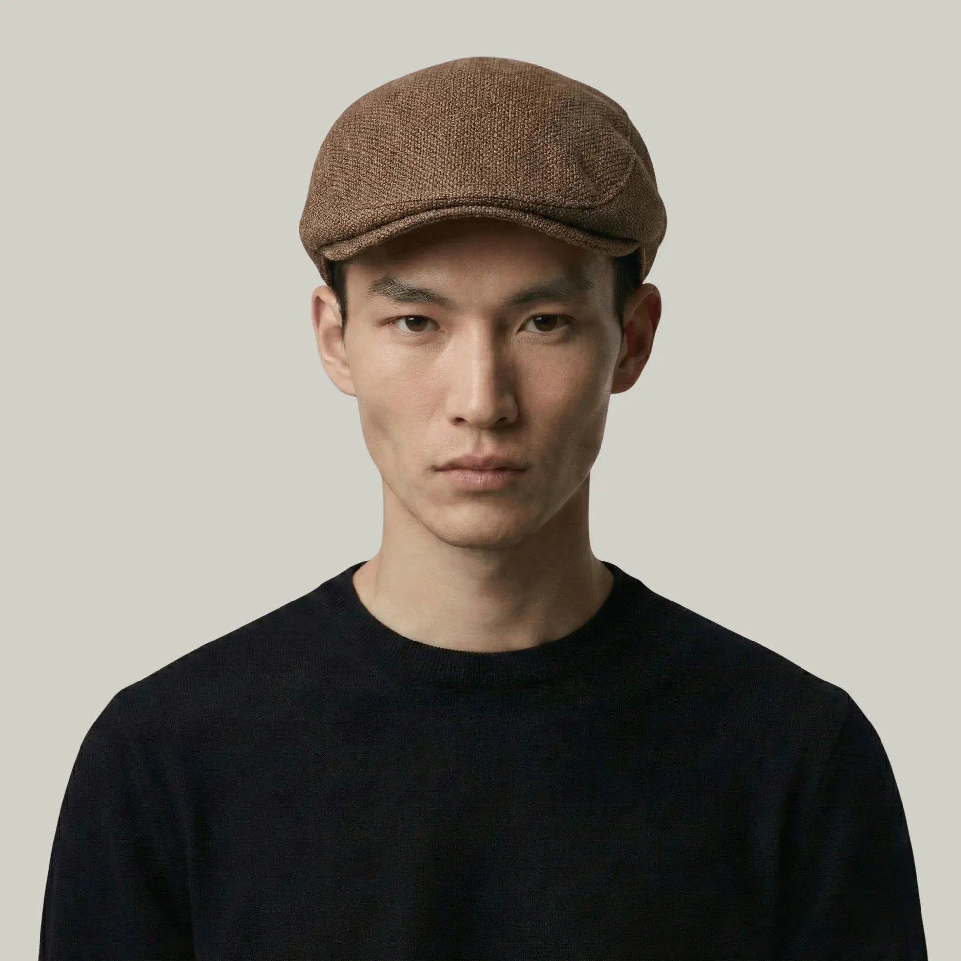 Béret Homme Camel Chiné – Tissu Léger Texturé Saison Intermédiaire Maison Shelby