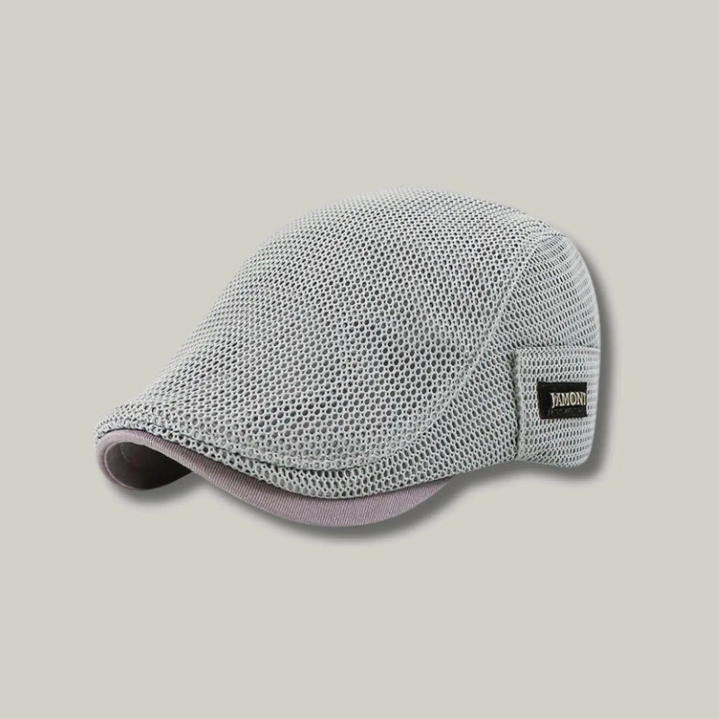 Béret Homme Gris Clair Maille Tricot – Étiquette Tissée Latérale Maison Shelby