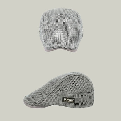 Béret Homme Gris Clair Maille Tricot – Étiquette Tissée Latérale Maison Shelby