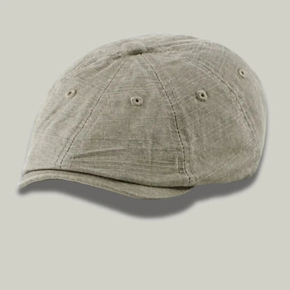 Béret Homme Kaki Clair Délavé – Lin Stonewash Vintage Maison Shelby