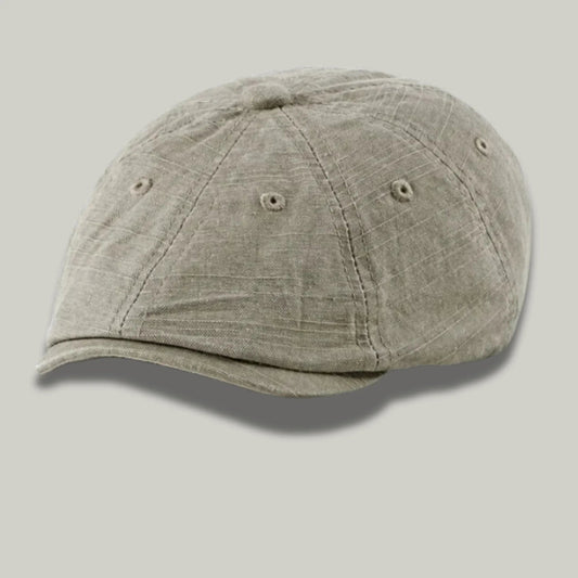 Béret Homme Kaki Clair Délavé – Lin Stonewash Vintage