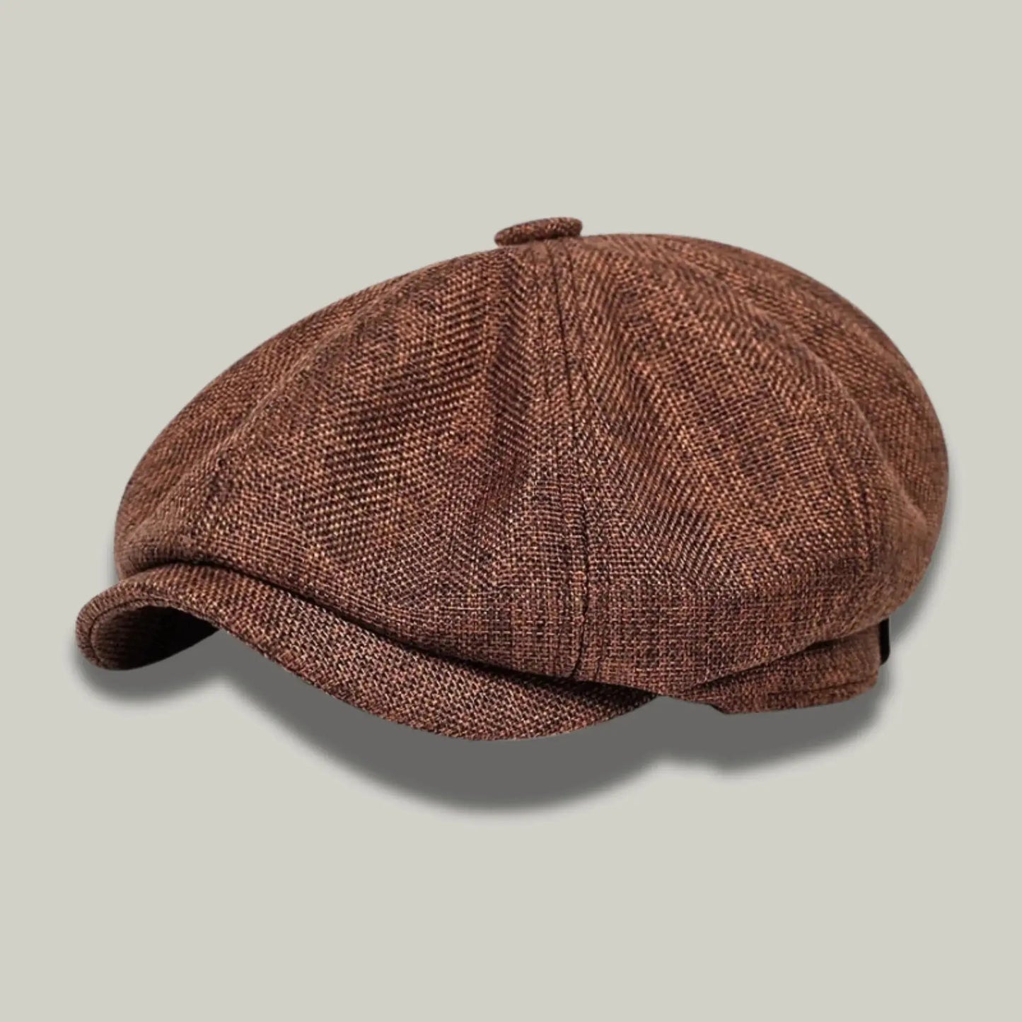Béret Homme Marron Tweed Chiné – Laine 8 Panneaux Hiver Maison Shelby