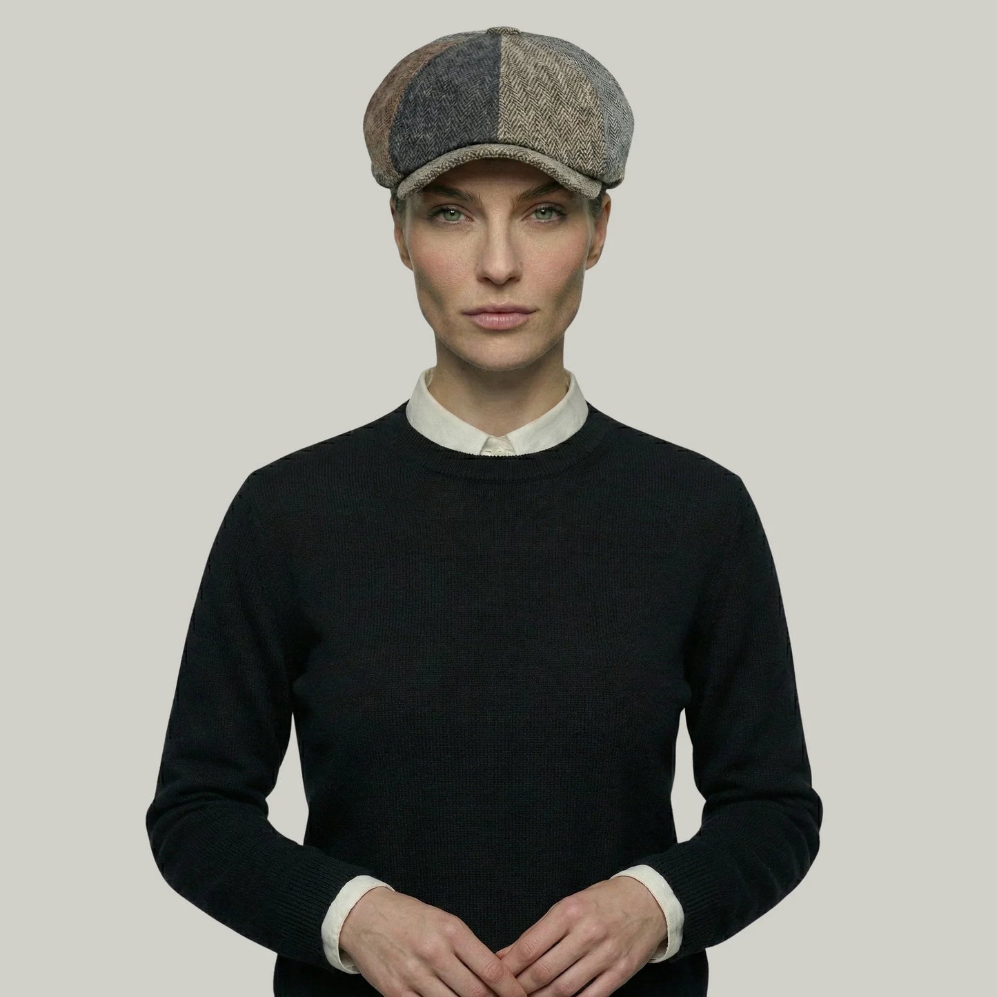 Béret Homme Multicolore Patchwork Tweed – 8 Panneaux Vintage