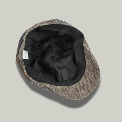 Béret Homme Multicolore Patchwork Tweed – 8 Panneaux Vintage