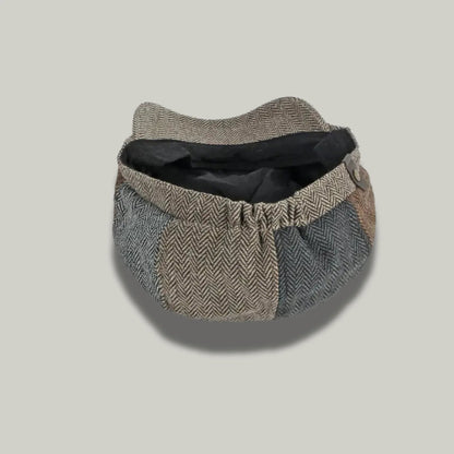 Béret Homme Multicolore Patchwork Tweed – 8 Panneaux Vintage