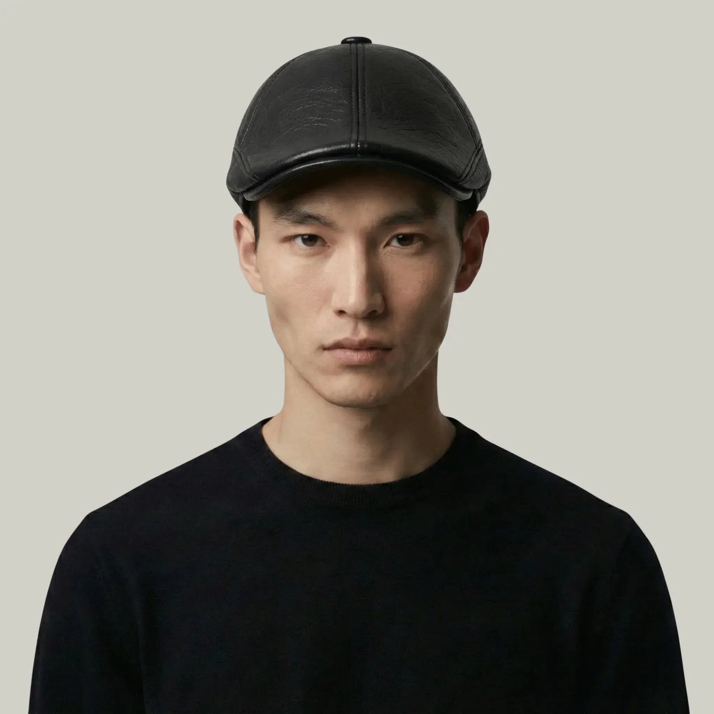 Béret Homme Noir Cuir – Cache-Oreilles Intégré Hiver Maison Shelby