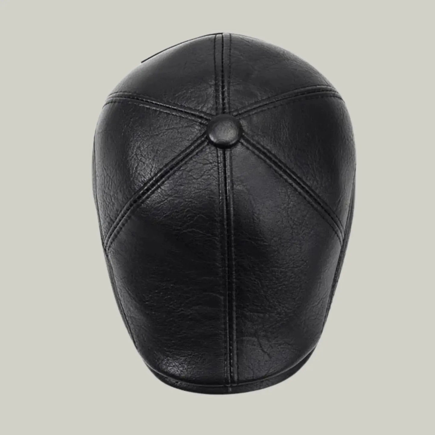 Béret Homme Noir Cuir – Cache-Oreilles Intégré Hiver Maison Shelby