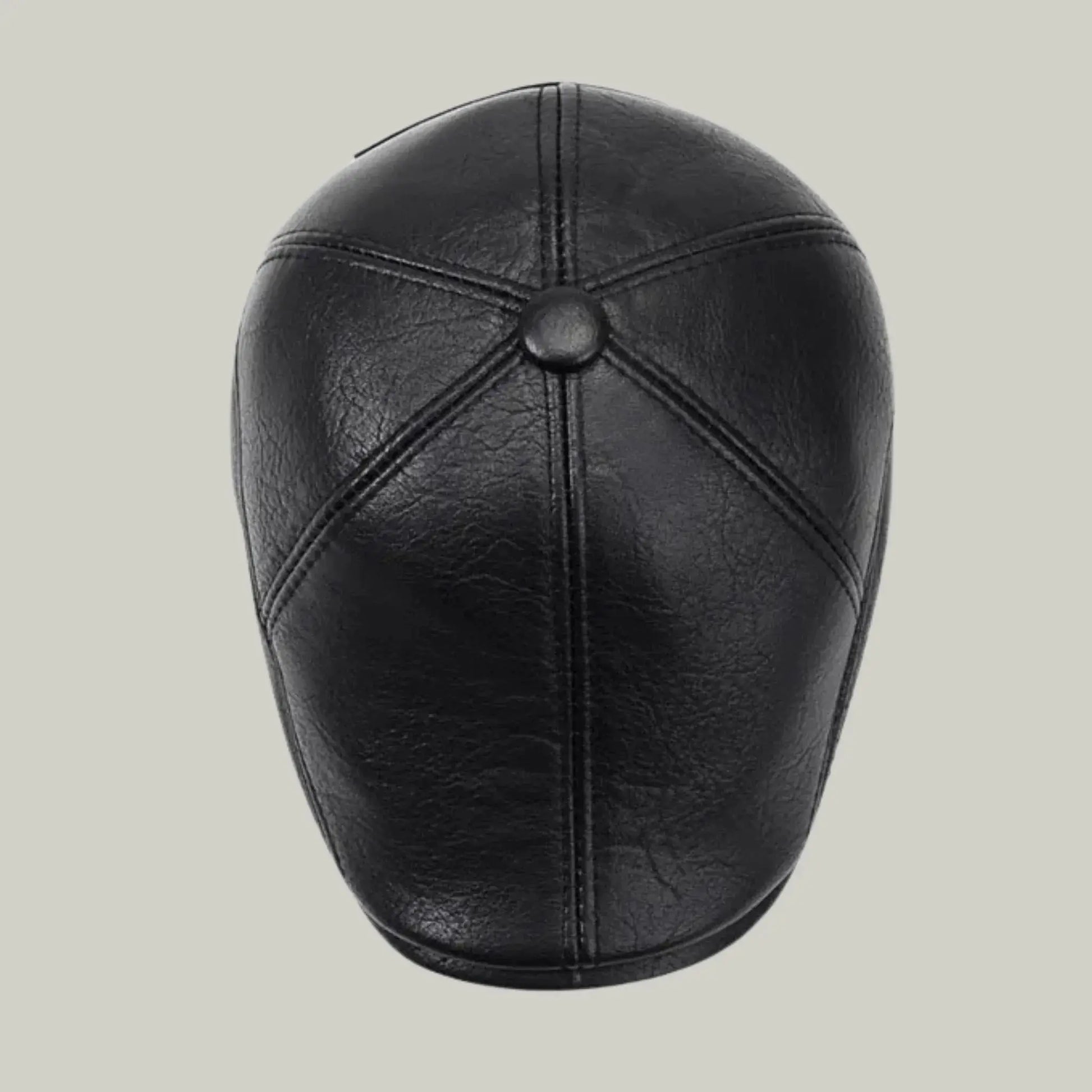 Béret Homme Noir Cuir – Cache-Oreilles Intégré Hiver Maison Shelby