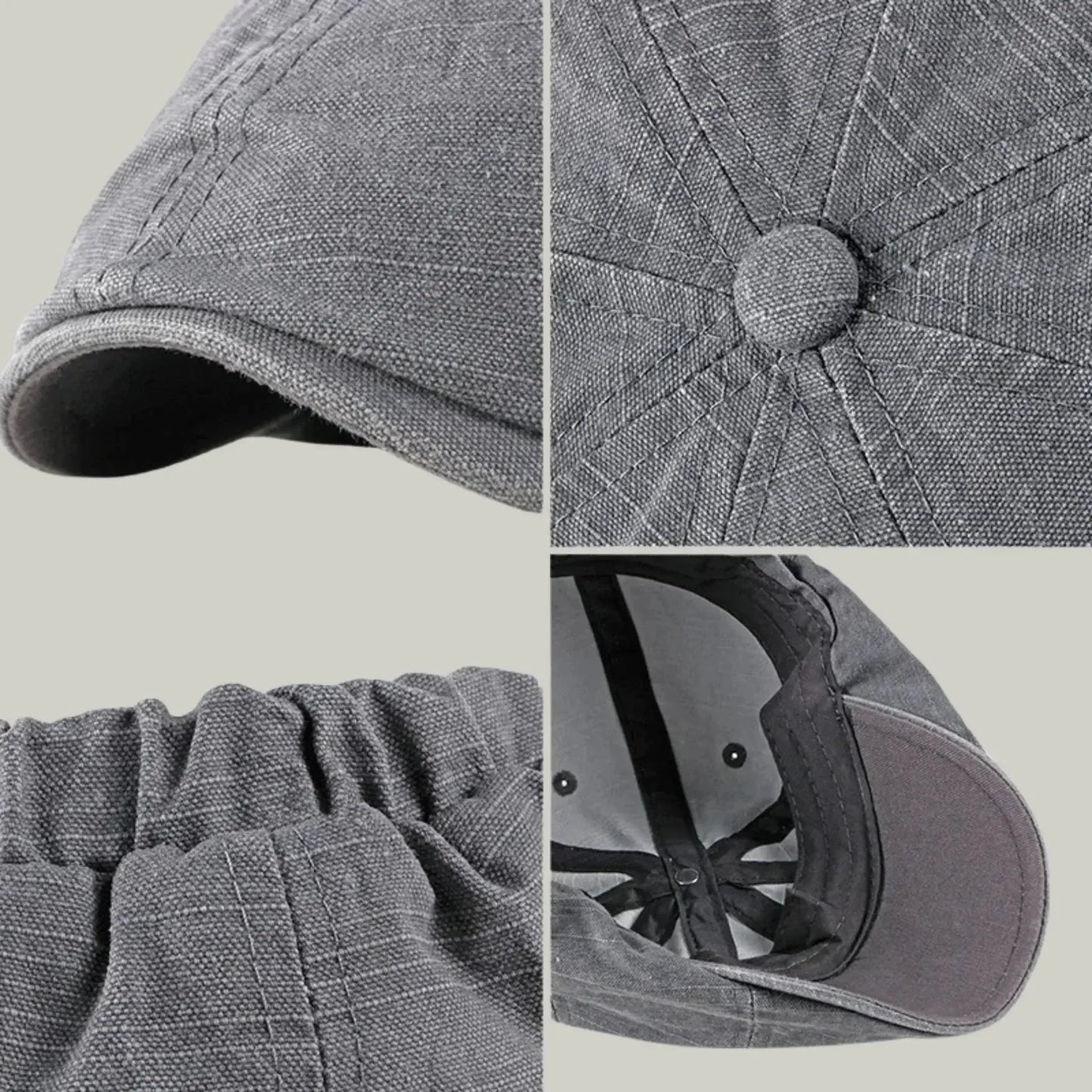 Béret Homme Noir Délavé – Coton Stonewash Structuré Maison Shelby