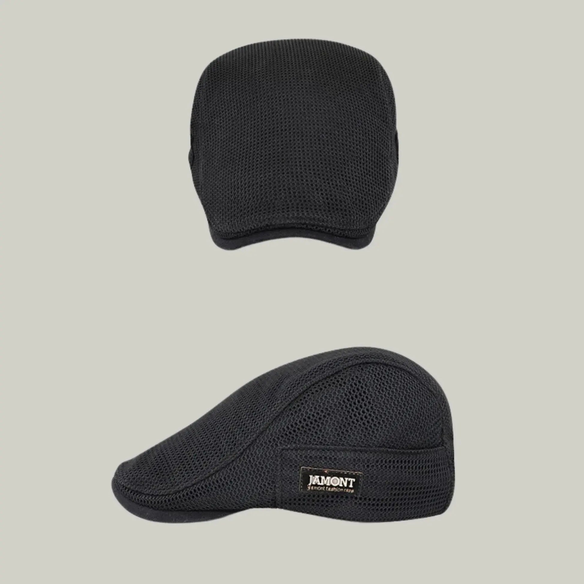 Béret Homme Noir Maille Ajourée – Étiquette Tissée Latérale Maison Shelby