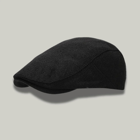 Béret Homme Noir – Tissu Texturé Léger Saison Intermédiaire