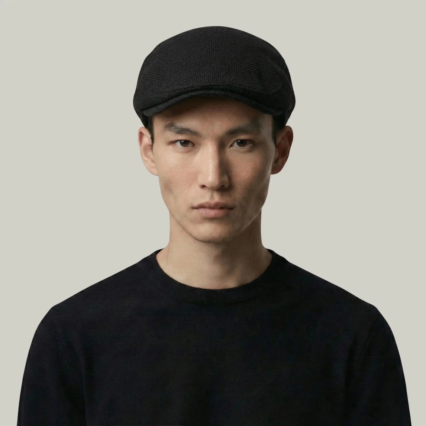 Béret Homme Noir – Tissu Texturé Léger Saison Intermédiaire Maison Shelby