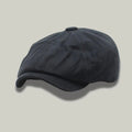 Béret Homme Noir Uni – Coton Structuré 8 Panneaux Toutes Saisons