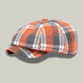 Béret Homme Orange Carreaux – Tissu Madras Vintage Multicolore