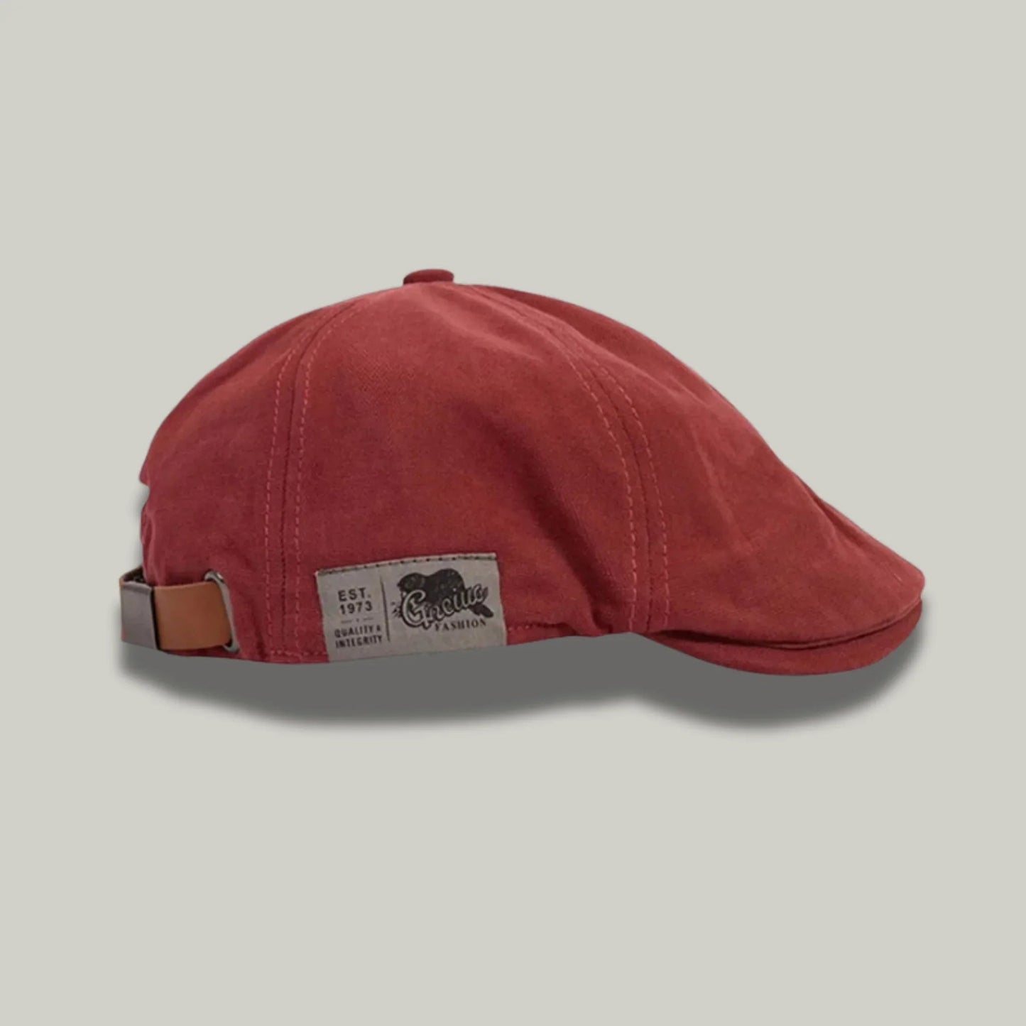 Béret Homme Terracotta – Patch Cuir Vintage Délavé