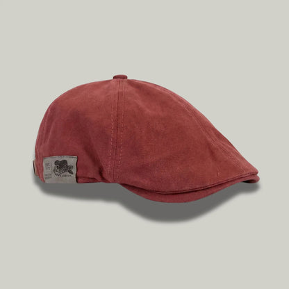 Béret Homme Terracotta – Patch Cuir Vintage Délavé