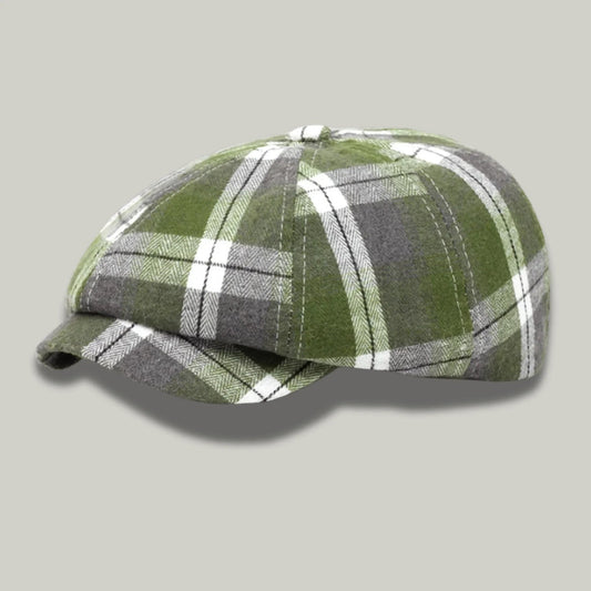 Béret Homme Vert Carreaux – Tissu Madras Vintage Multicolore
