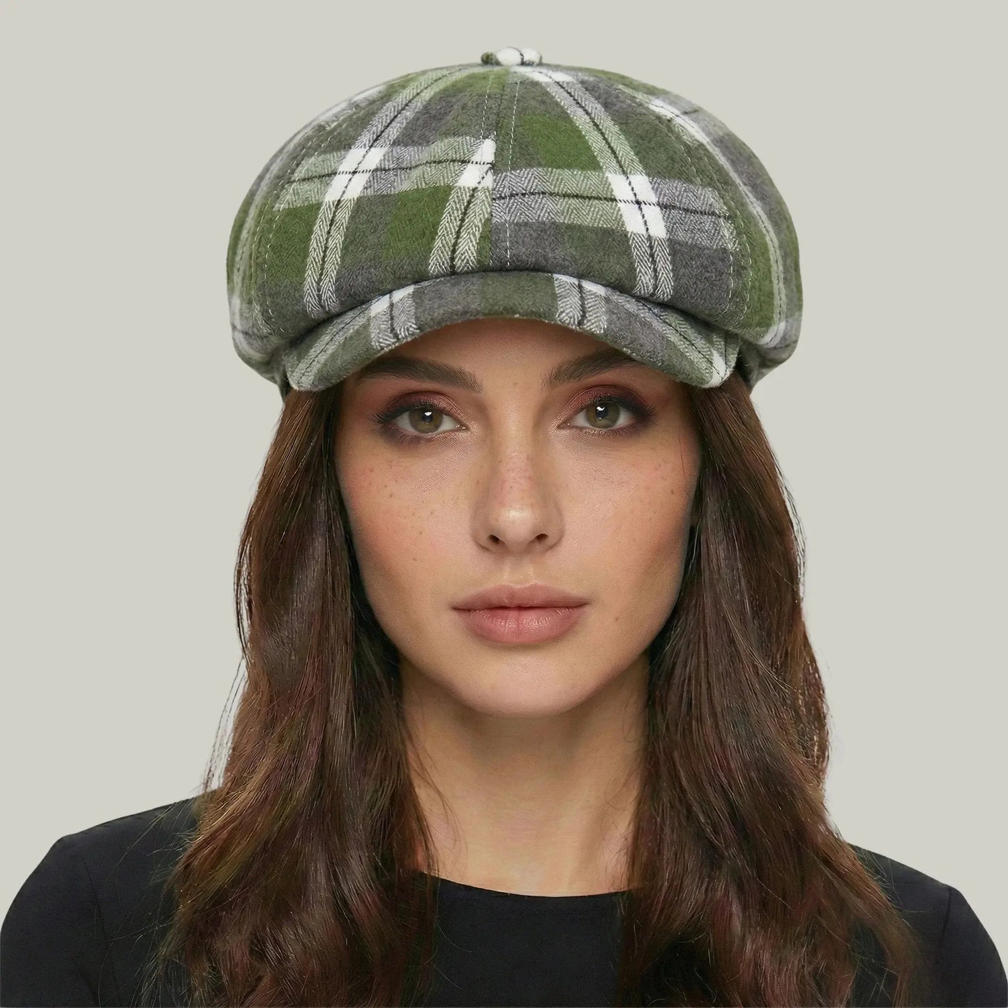 Béret Homme Vert Carreaux – Tissu Madras Vintage Multicolore Maison Shelby