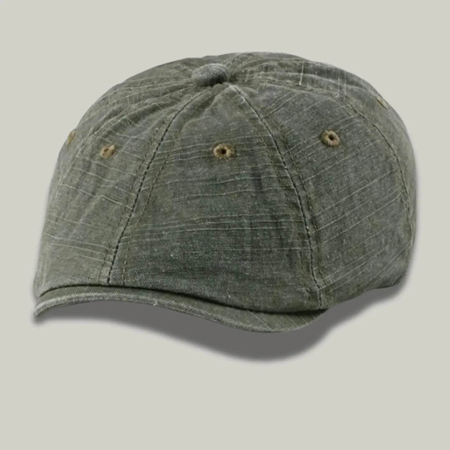 Béret Homme Vert Kaki Délavé – Coton Vintage Structuré Maison Shelby