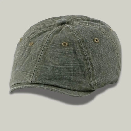 Béret Homme Vert Kaki Délavé – Coton Vintage Structuré Maison Shelby