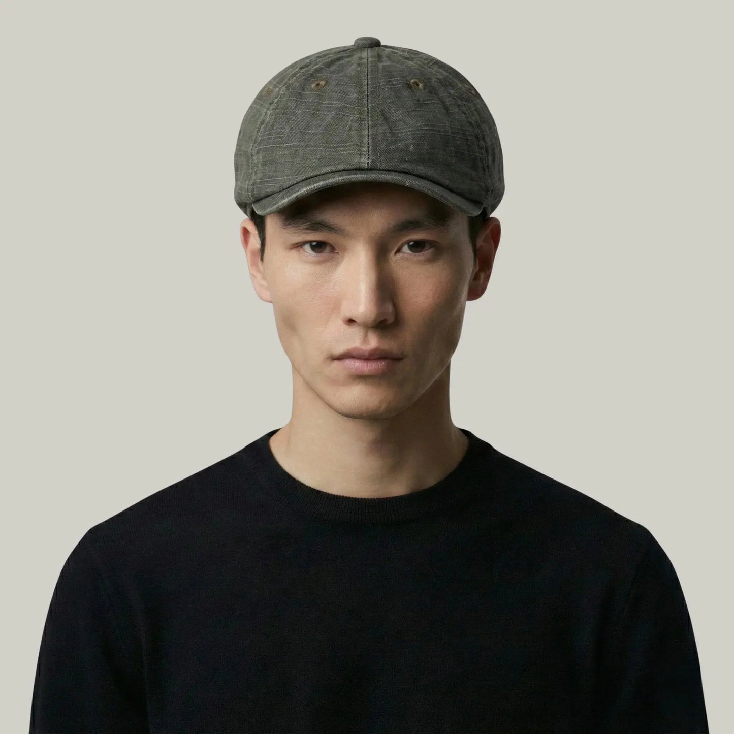 Béret Homme Vert Kaki Délavé – Coton Vintage Structuré Maison Shelby