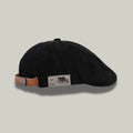 Béret Noir Homme Femme – Patch Cuir & Sangle Camel