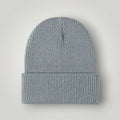 Bonnet Côtelé Mixte Gris Glacier Revers Uni