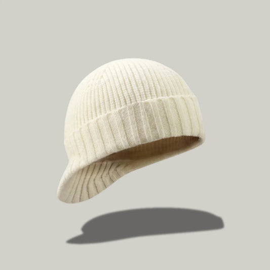 Bonnet Casquette Ivoire Homme Femme – 2 en 1 Visière Intégrée