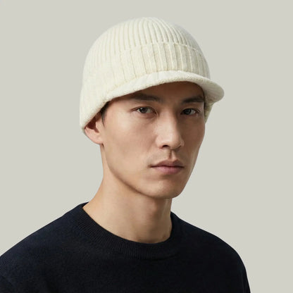 Bonnet Casquette Ivoire Homme Femme – 2 en 1 Visière Intégrée Maison Shelby