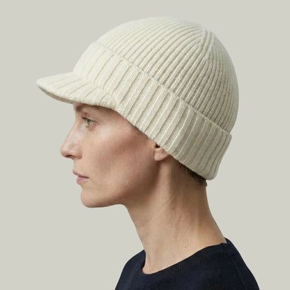 Bonnet Casquette Ivoire Homme Femme – 2 en 1 Visière Intégrée Maison Shelby