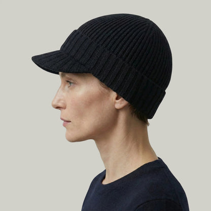 Bonnet Casquette Noir Homme Femme – 2 en 1 Visière Intégrée