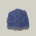 Bonnet Crochet Femme Bleu Nuit – Motif Floral Texturé