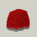Bonnet Crochet Femme Rouge – Motif Floral Fait Main