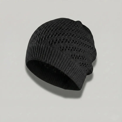 Bonnet Crochet Noir Femme – Maille Ajourée Hiver Maison Shelby